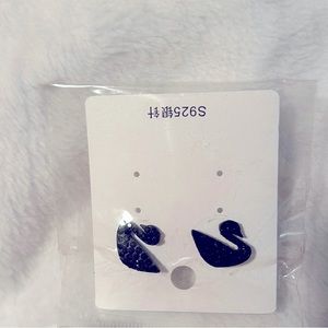 Black Swan Earrings Pierced Brand New and Sealed